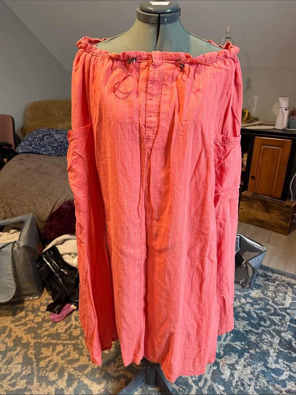 Free People A-Line Maxi Skirt in Coral Pink